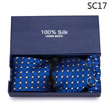 Load image into Gallery viewer, Gift box Tie 100% Silk Jacquard Woven Necktie Hanky Cufflinks Set - Mr.YouWho