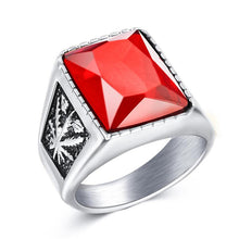 Load image into Gallery viewer, Men&#39;s Vintage Stainless Steel Stone Ring - Mr.YouWho