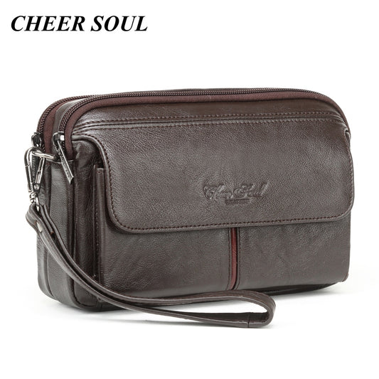 Genuine Leather Hand Clutch Bag - Mr.YouWho