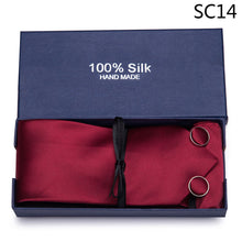 Load image into Gallery viewer, Gift box Tie 100% Silk Jacquard Woven Necktie Hanky Cufflinks Set - Mr.YouWho