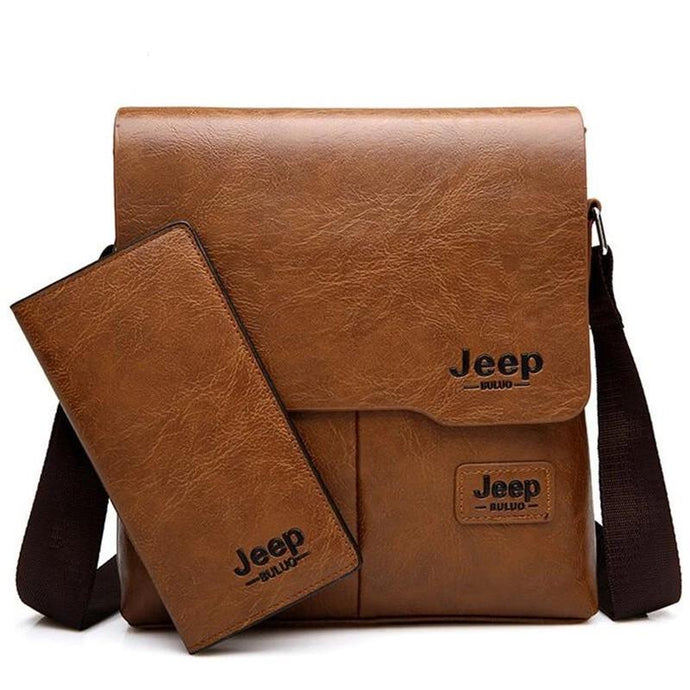 Men's Leather Shoulder Bag & Leather Card Wallet - Mr.YouWho