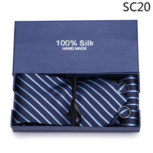 Load image into Gallery viewer, Gift box Tie 100% Silk Jacquard Woven Necktie Hanky Cufflinks Set - Mr.YouWho