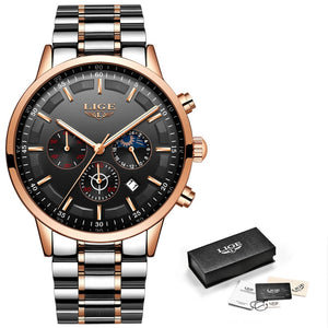 Lige Watch Men's Fashion Metal Band Watch