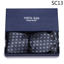 Load image into Gallery viewer, Gift box Tie 100% Silk Jacquard Woven Necktie Hanky Cufflinks Set - Mr.YouWho