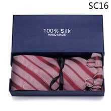 Load image into Gallery viewer, Gift box Tie 100% Silk Jacquard Woven Necktie Hanky Cufflinks Set - Mr.YouWho