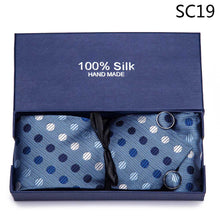 Load image into Gallery viewer, Gift box Tie 100% Silk Jacquard Woven Necktie Hanky Cufflinks Set - Mr.YouWho