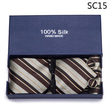 Load image into Gallery viewer, Gift box Tie 100% Silk Jacquard Woven Necktie Hanky Cufflinks Set - Mr.YouWho