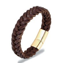 Load image into Gallery viewer, Stainless Steel Chain Woven Leather Bracelet - Mr.YouWho