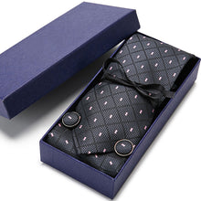 Load image into Gallery viewer, Gift box Tie 100% Silk Jacquard Woven Necktie Hanky Cufflinks Set - Mr.YouWho