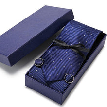 Load image into Gallery viewer, Gift box Tie 100% Silk Jacquard Woven Necktie Hanky Cufflinks Set - Mr.YouWho