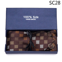 Load image into Gallery viewer, Gift box Tie 100% Silk Jacquard Woven Necktie Hanky Cufflinks Set - Mr.YouWho
