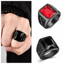 Load image into Gallery viewer, Men&#39;s Vintage Stainless Steel Stone Ring - Mr.YouWho