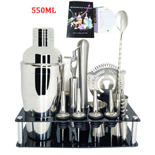 Load image into Gallery viewer, Mr.YouWho 550ml/750ml Stainless Steel Cocktail Making Set with Wooden Display Stand