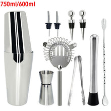 Load image into Gallery viewer, Mr.YouWho 550ml/750ml Stainless Steel Cocktail Making Set with Wooden Display Stand