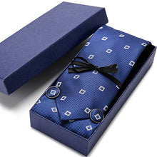 Load image into Gallery viewer, Gift box Tie 100% Silk Jacquard Woven Necktie Hanky Cufflinks Set - Mr.YouWho