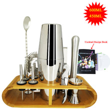 Load image into Gallery viewer, Mr.YouWho 550ml/750ml Stainless Steel Cocktail Making Set with Wooden Display Stand