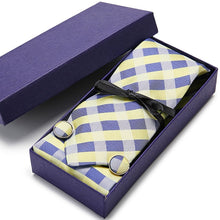 Load image into Gallery viewer, Gift box Tie 100% Silk Jacquard Woven Necktie Hanky Cufflinks Set - Mr.YouWho