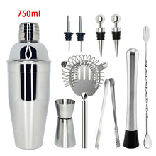 Load image into Gallery viewer, Mr.YouWho 550ml/750ml Stainless Steel Cocktail Making Set with Wooden Display Stand