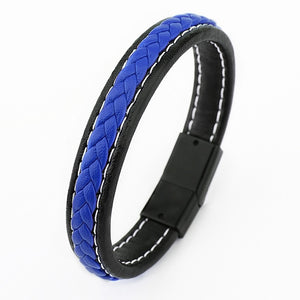 Men's Magnetic-Clasp Leather Bracelet - Mr.YouWho