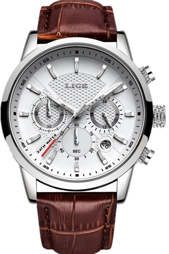 Lige Watch Men's Leather Band