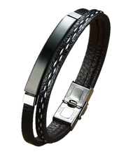 Load image into Gallery viewer, Engrave your own Stainless Steel Leather Bracelet - Mr.YouWho