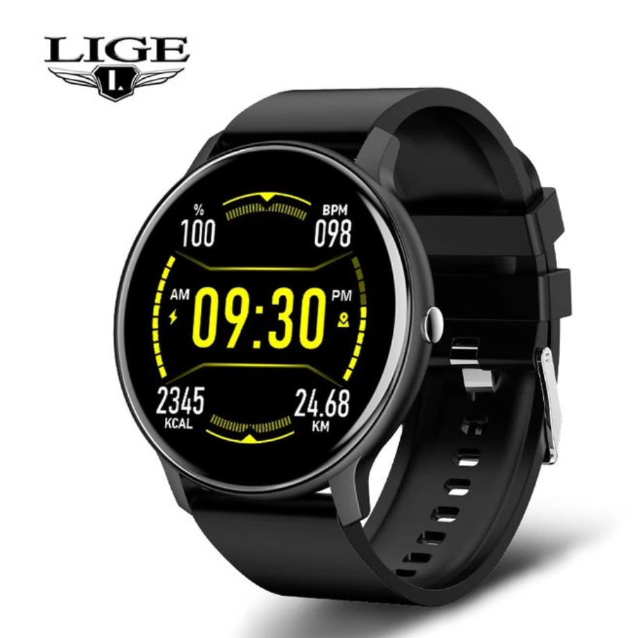 LIGE 2023 Full-Touch Smart Watch: IP67, Fitness Features, Android & iOS Compatible