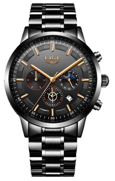 Lige Watch Men's Fashion Metal Band Watch